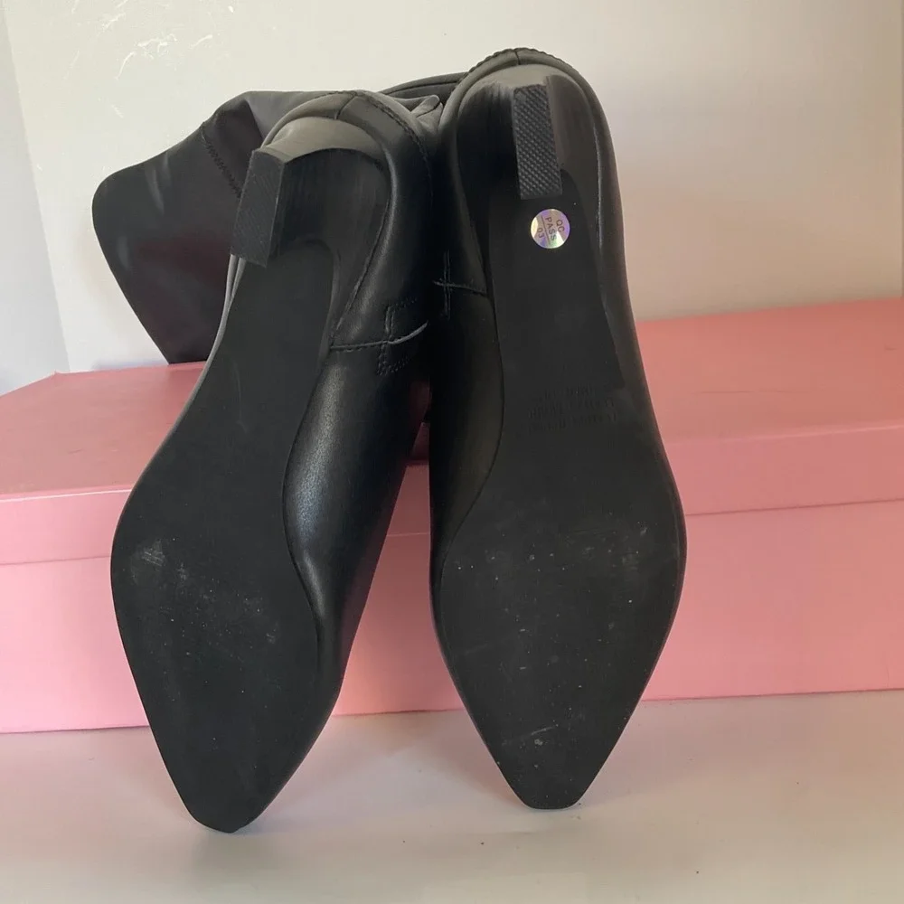 New Intentionally Blank x Anthropologie DELUCA 7 Black Soft‎ Leather Over Knee